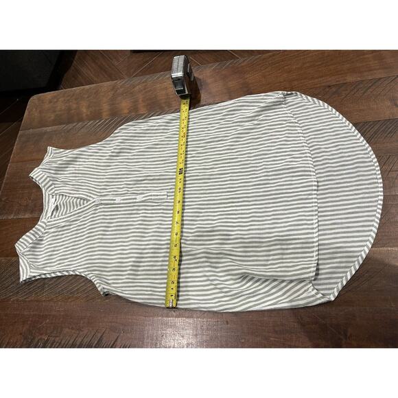 Beach Lunch Lounge Sleeveless Button Up Shirt Women's Blue Stripe Tunic Medium - Picture 4 of 7